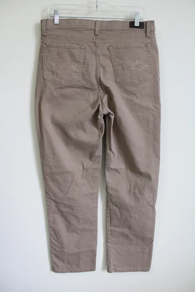 Lee Lee Classic Fit At The Waist Tan Jeans Earrings