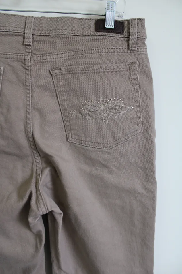 Lee Lee Classic Fit At The Waist Tan Jeans Earrings