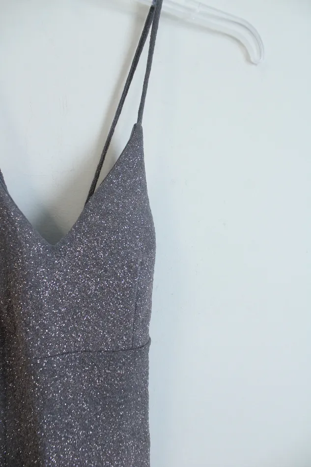Windsor Gray Shimmer Mini Dress S Windsor Earrings
