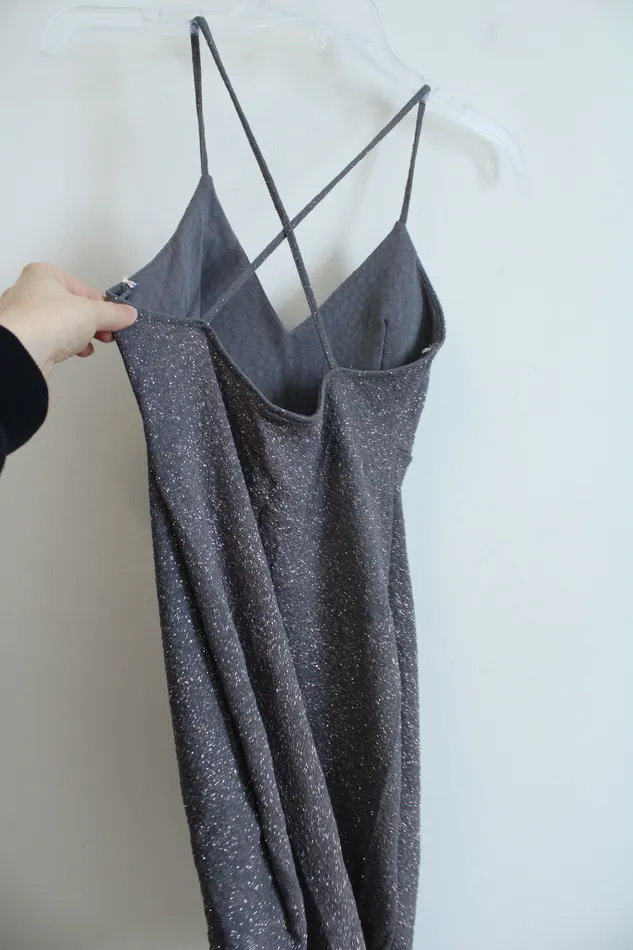 Windsor Gray Shimmer Mini Dress S Windsor Earrings