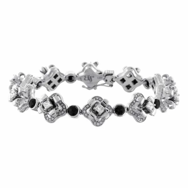 Bracelets Diamond Source NYC Ladies 18k white gold Hand crafted black onyx and 200ctw diamonds bracelet BR2250
