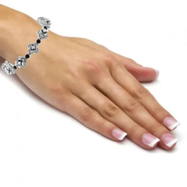 Bracelets Diamond Source NYC Ladies 18k white gold Hand crafted black onyx and 200ctw diamonds bracelet BR2250