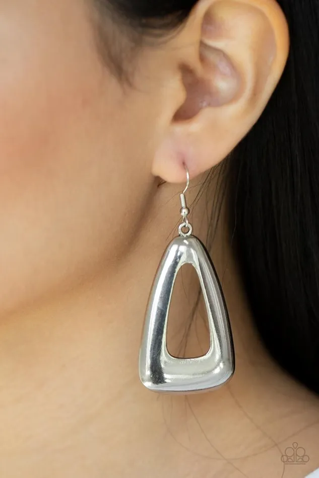 Paparazzi Jewelry Earrings Paparazzi Earring Irresistibly Industrial Silver