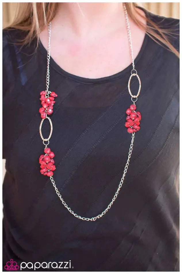 Paparazzi Jewelry Necklaces Paparazzi Necklace Embers Of Elegance Red