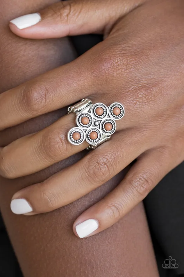 Rings Paparazzi Ring River Rock Rhythm Brown Paparazzi Jewelry