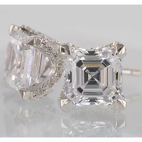 Earrings GB Natural Earth Mined Diamond Stud Earrings 150 Carats Asscher Round Cut Earrings GB Natural Earth Mined Diamond Stud Earrings 150 Carats Asscher Round Cut
