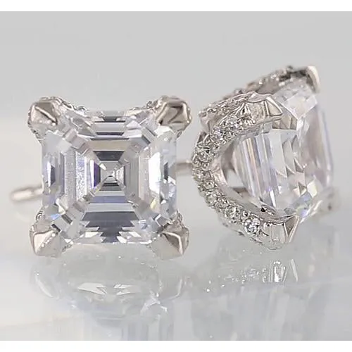 Earrings GB Natural Earth Mined Diamond Stud Earrings 150 Carats Asscher Round Cut Earrings GB Natural Earth Mined Diamond Stud Earrings 150 Carats Asscher Round Cut
