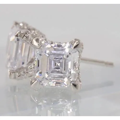 Earrings GB Natural Earth Mined Diamond Stud Earrings 150 Carats Asscher Round Cut Earrings GB Natural Earth Mined Diamond Stud Earrings 150 Carats Asscher Round Cut