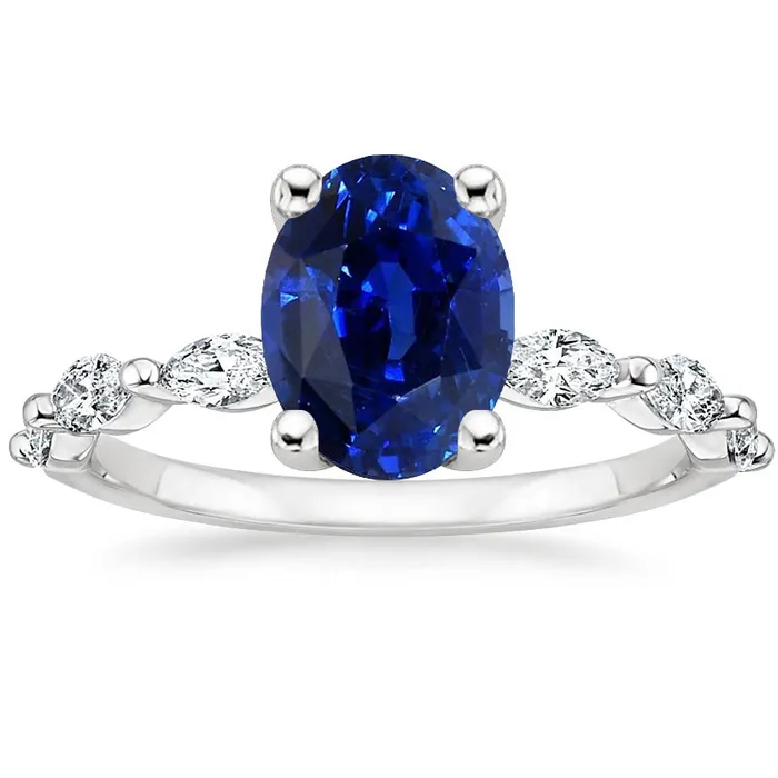 Rings Anniversary Ring Oval Blue Sapphire Solitaire With Accents 350 Carats HarryChadEntcom Rings Anniversary Ring Oval Blue Sapphire Solitaire With Accents 350 Carats HarryChadEntcom