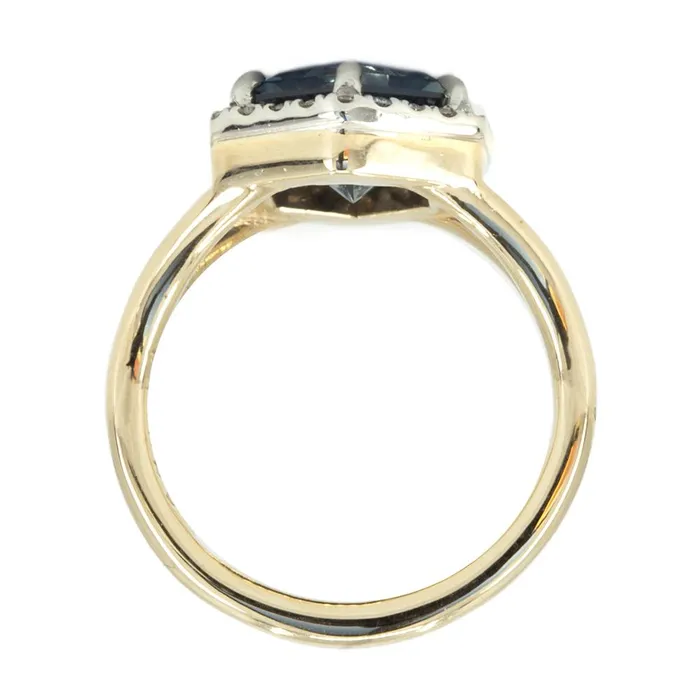 Anueva Jewelry Rings 331ct Blue Hexagon Montana Sapphire Split Shank Halo Ring