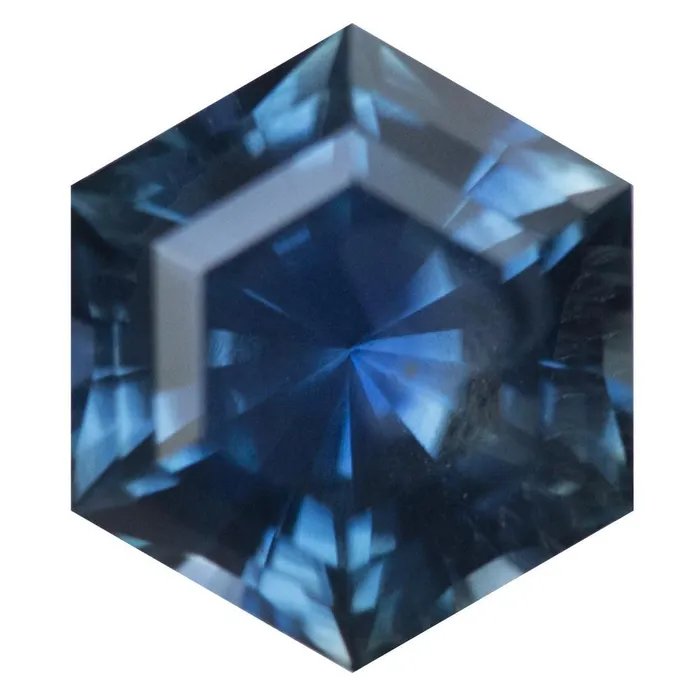 Anueva Jewelry Rings 331ct Blue Hexagon Montana Sapphire Split Shank Halo Ring
