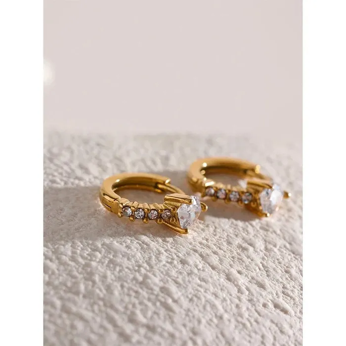 Earrings Gold Huggie Hoop Earrings Mabel Love Co