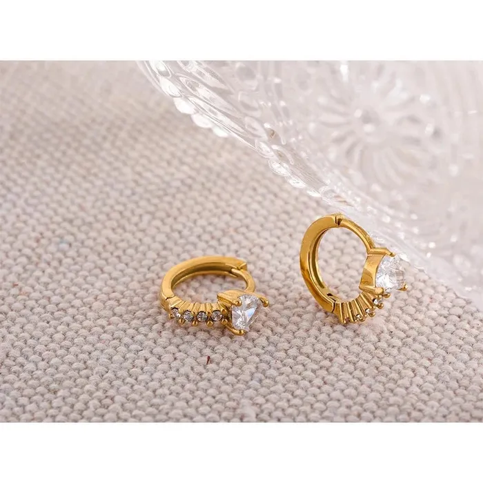 Earrings Gold Huggie Hoop Earrings Mabel Love Co