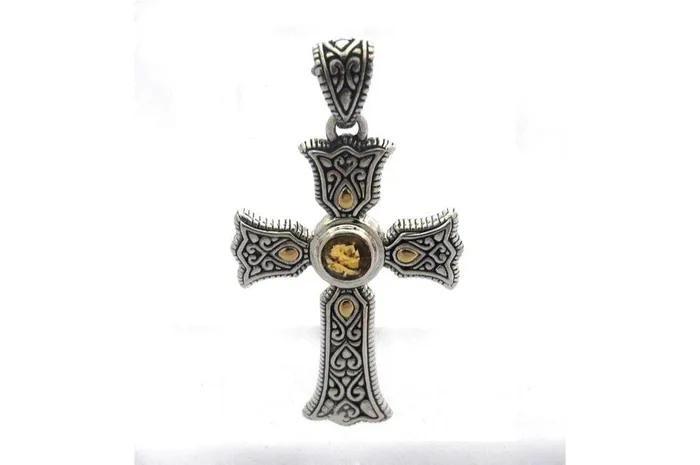 Samuel B Ireland Cross Pendant Citrine Necklaces