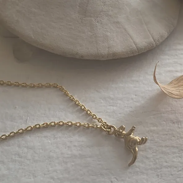 TRex Charm Necklace Gold Pika Bear Necklaces