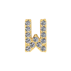 SG Fine Charm Necklaces Slider Pave Letter W Charm