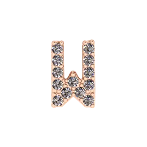 SG Fine Charm Necklaces Slider Pave Letter W Charm