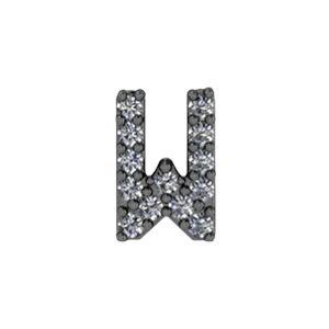 SG Fine Charm Necklaces Slider Pave Letter W Charm