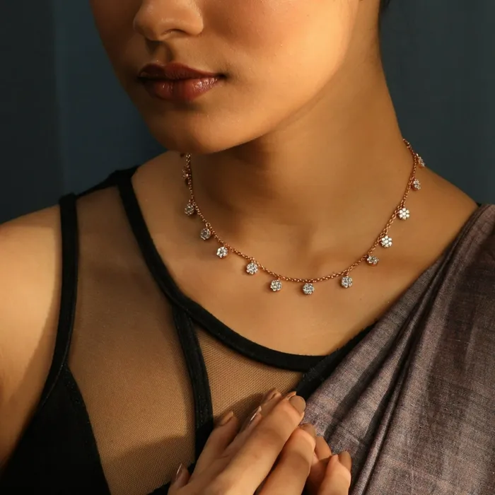 SILVER Necklaces Sparkle CZ Charm Delicate Silver Necklace