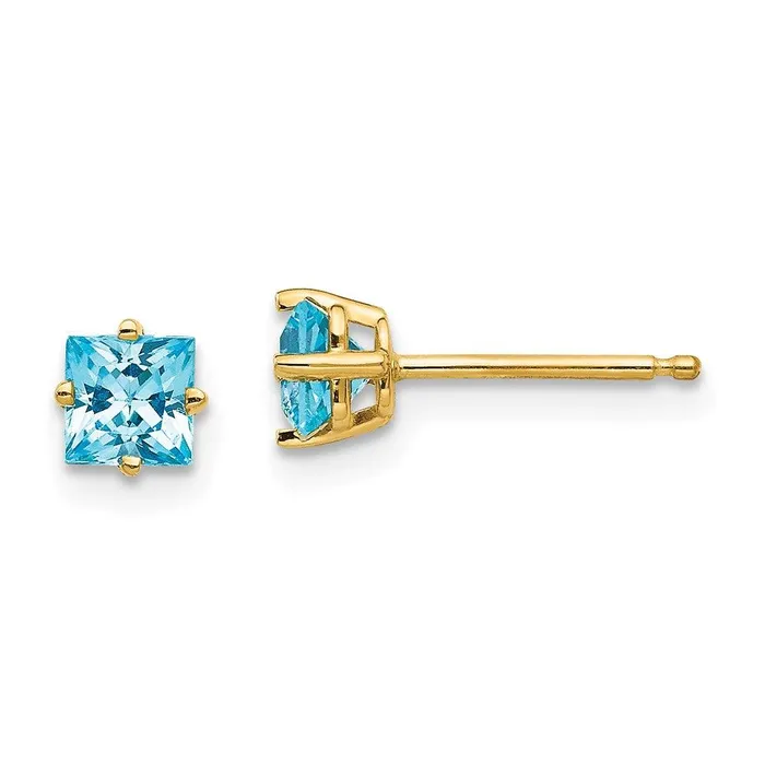 14k 4mm Square Earring Mountings No Stones Included No Backs Jewelry Earrings 14k 4mm Square Earring Mountings No Stones Included No Backs Jewelry Earrings