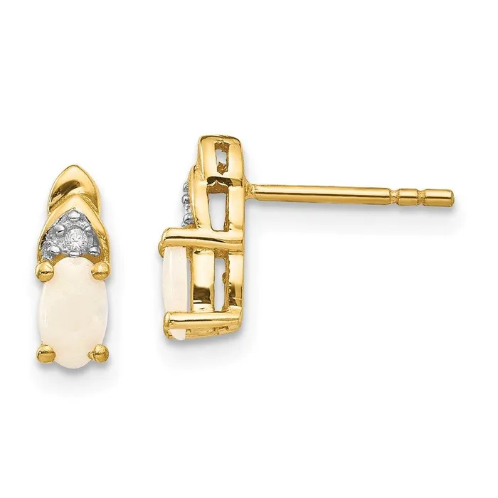 14K Diamond Opal Earrings Jewelry Earrings