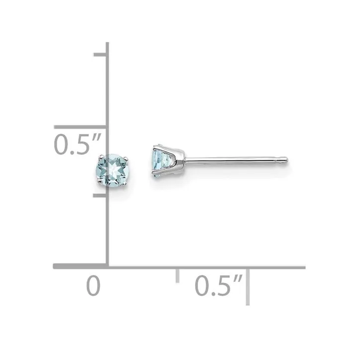 14k White Gold 3mm Aquamarine Stud Earrings Jewelry Earrings 14k White Gold 3mm Aquamarine Stud Earrings Jewelry Earrings
