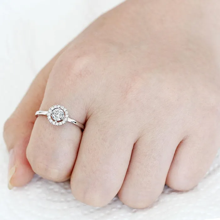 Alamode Rings 3W1570 Rhodium Brass Ring with AAA Grade CZ in Clear