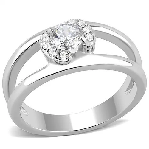 Alamode Rings TK3245 High polished no plating Stainless Steel Ring with AAA Grade CZ in Clear Alamode Rings TK3245 High polished no plating Stainless Steel Ring with AAA Grade CZ in Clear