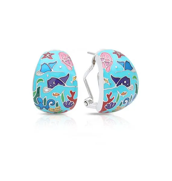 Belle Etoile Belle Etoile Manta Ray Earrings Blue Multi Color Earrings