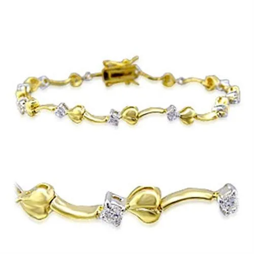 Bracelets 32002 GoldRhodium Brass Bracelet with AAA Grade CZ in Clear Alamode Bracelets 32002 GoldRhodium Brass Bracelet with AAA Grade CZ in Clear Alamode
