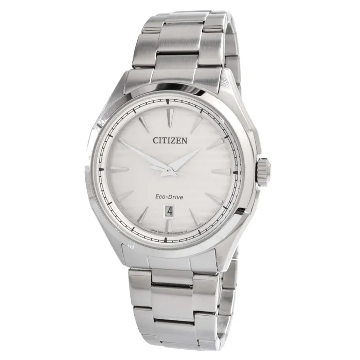 Bracelets Citizen Citizen Mens Watch EcoDrive Power Reserve Silver Tone Dial Bracelet AW175085A