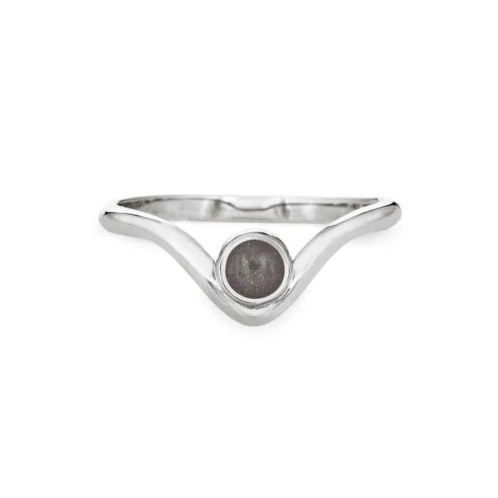 Chevron Circle Setting Cremation Ring in Sterling Silver closebymejewelry Rings Chevron Circle Setting Cremation Ring in Sterling Silver closebymejewelry Rings