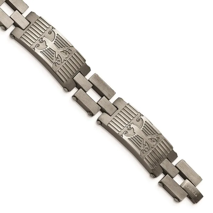 Chisel Bracelets Stainless Steel Antiqued Polished and Brushed Bracelet