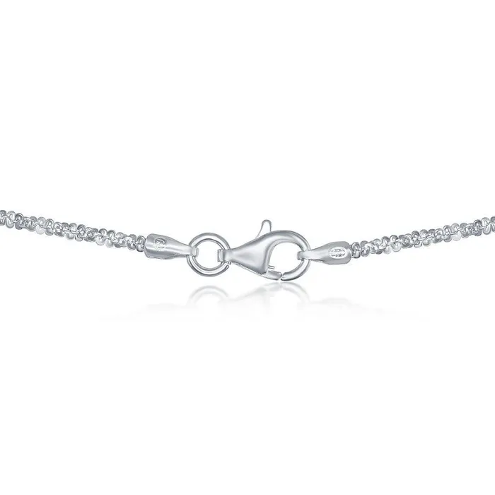 Classic Sterling Silver Rhodium Sparkling Anklet Rhodium Plated Rings Classic Sterling Silver Rhodium Sparkling Anklet Rhodium Plated Rings
