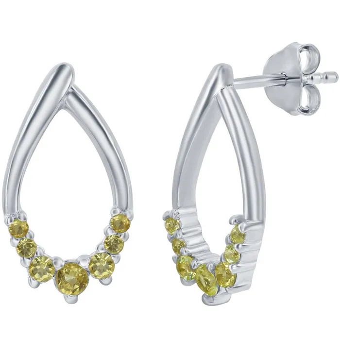 Earrings Classic Classic Womens Earrings Sterling Silver Pear Shaped Citrine Post Back D8126 Earrings Classic Classic Womens Earrings Sterling Silver Pear Shaped Citrine Post Back D8126
