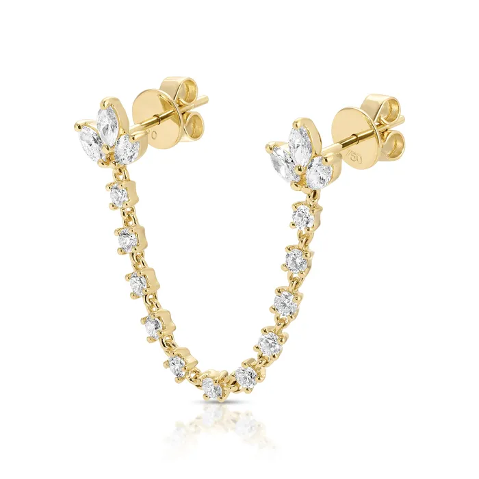 Earrings DIAMOND LOTUS DOUBLE PIERCING EARRING anitako