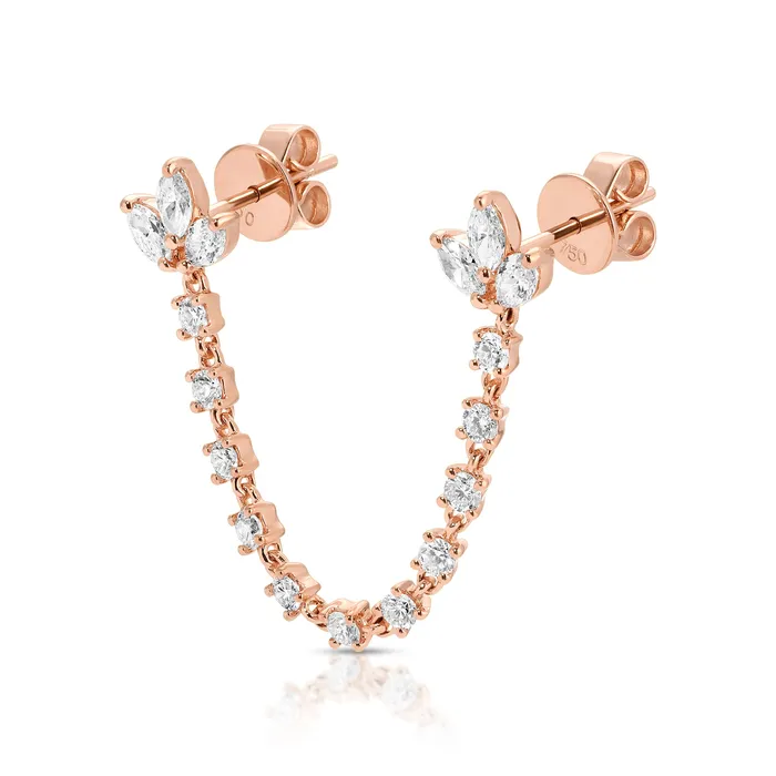 Earrings DIAMOND LOTUS DOUBLE PIERCING EARRING anitako
