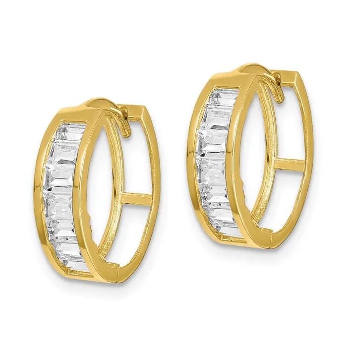 Earrings Jewelry 10K CZ Hinged Hoop Earrings Earrings Jewelry 10K CZ Hinged Hoop Earrings