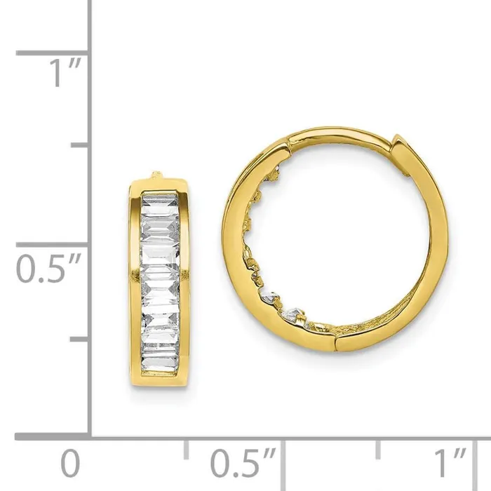 Earrings Jewelry 10K CZ Hinged Hoop Earrings Earrings Jewelry 10K CZ Hinged Hoop Earrings