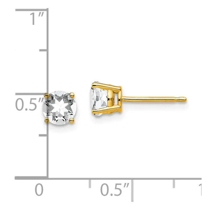Earrings Jewelry 14k 5mm Cubic Zirconia Earrings Earrings Jewelry 14k 5mm Cubic Zirconia Earrings