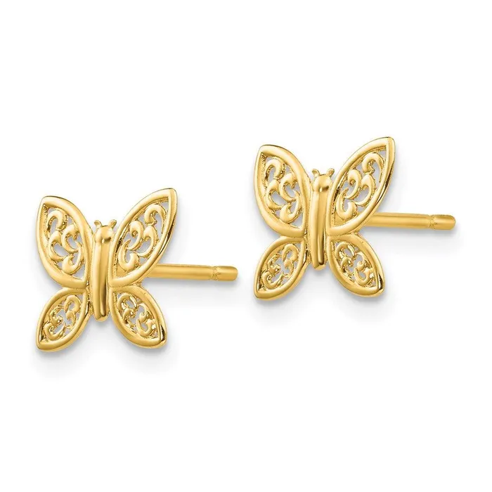 Earrings Jewelry 14k Polished Butterfly Post Earrings Earrings Jewelry 14k Polished Butterfly Post Earrings