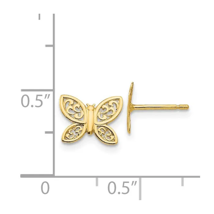 Earrings Jewelry 14k Polished Butterfly Post Earrings Earrings Jewelry 14k Polished Butterfly Post Earrings