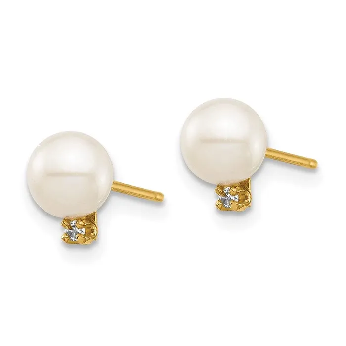 Earrings Jewelry Madi K Kids 14K 56mm White Round FW Cultured Pearl 02ct Diamond Post Earrings Earrings Jewelry Madi K Kids 14K 56mm White Round FW Cultured Pearl 02ct Diamond Post Earrings