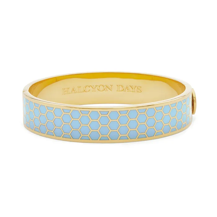 Halcyon Days Honeycomb Forgetmenot Gold Bangle Halcyon Days PreStyled Sets