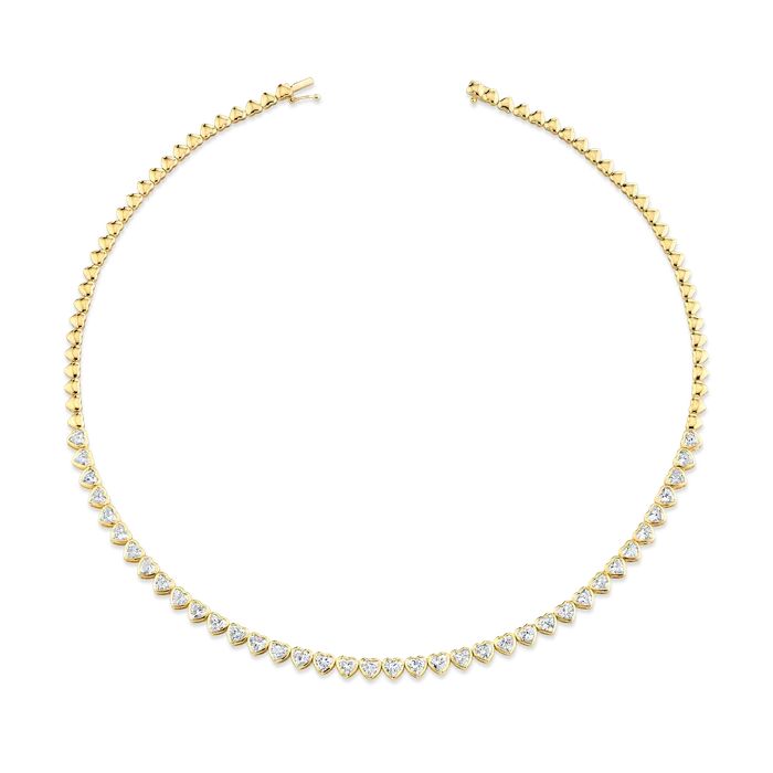 HEART SHAPED BEZEL DIAMOND CHOKER anitako Necklaces