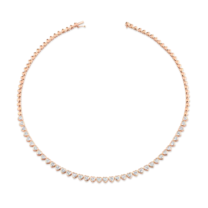 HEART SHAPED BEZEL DIAMOND CHOKER anitako Necklaces HEART SHAPED BEZEL DIAMOND CHOKER anitako Necklaces