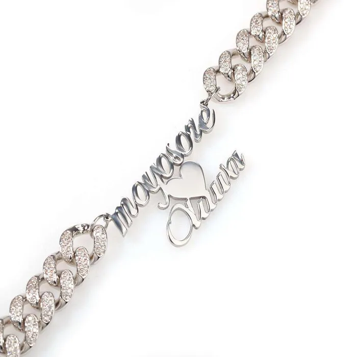 Iced Princess Custom NameFont Cuban Choker Necklace VVS Jewelry Necklaces