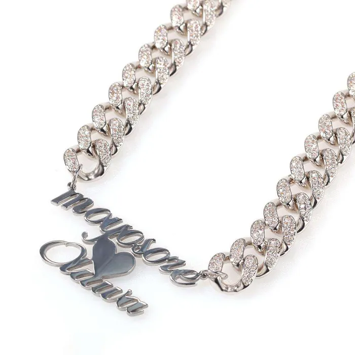 Iced Princess Custom NameFont Cuban Choker Necklace VVS Jewelry Necklaces