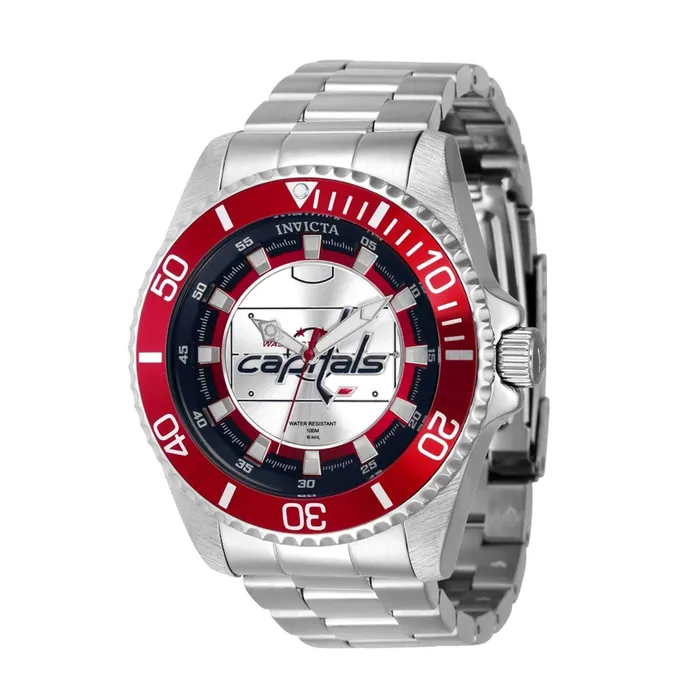 Invicta Bracelets Invicta Mens Quartz Watch NHL Washington Capitals Silver Steel Bracelet 42258 Invicta Bracelets Invicta Mens Quartz Watch NHL Washington Capitals Silver Steel Bracelet 42258