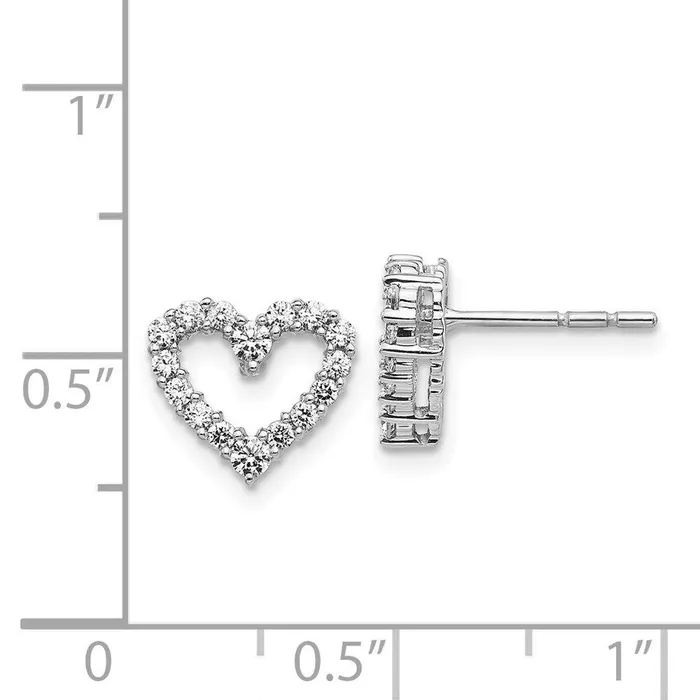 Jewelry Earrings 14k White Gold Diamond Heart Earrings Jewelry Earrings 14k White Gold Diamond Heart Earrings